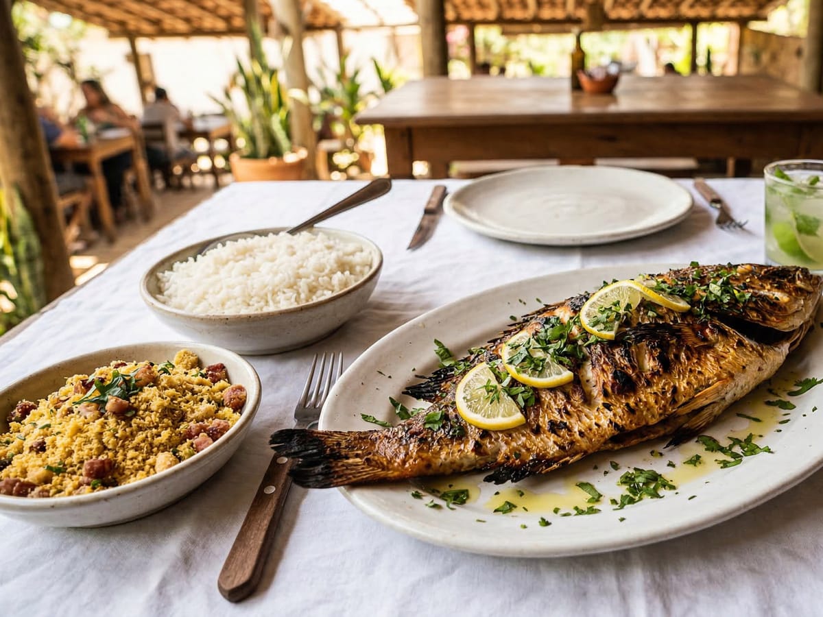Peixe na brasa